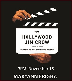 Film slate with lecture / book title: Hollywood Kim Crow 