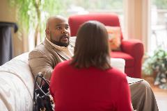 Man and woman having a conversation